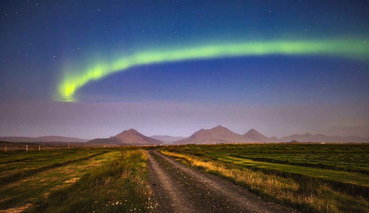 The aurora borealis, or northern lights, is a natural light display