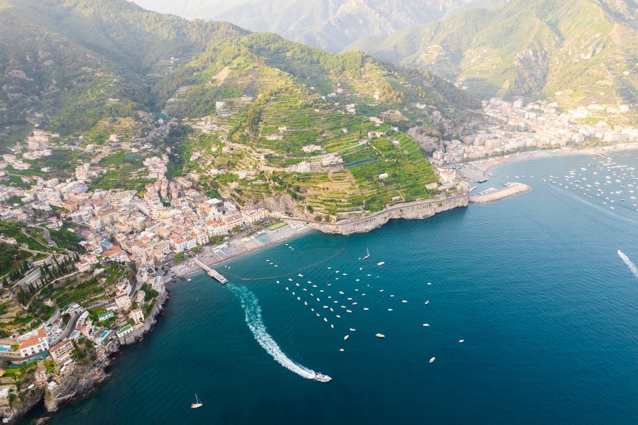 Scenic View of a Amalfi Coast and Mountains 